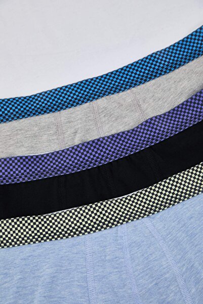 Trendyol Collection Μπλε-Γκρι-Ναυτικό Μπλε 3-συσκευασία Basic Cotton Flexible Boxer TMNAW20BX0063