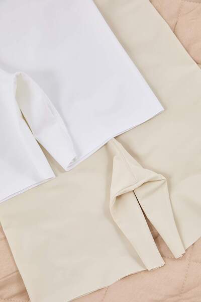 Trendyol Curve Λευκό-Μπεζ 2 τεμάχια Micro Ψηλόμεσο Χωρίς Ραφές Μεγάλο Μέγεθος Boxer TBBAW26CM00012