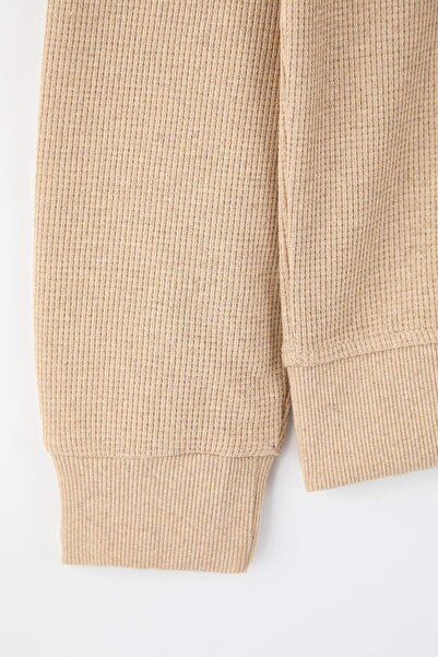 Trendyol Collection Black - Beige New Oversized /Wide Fit 2-Pack Textured Waffle Sweatshirt Tmnaw26Sw00028