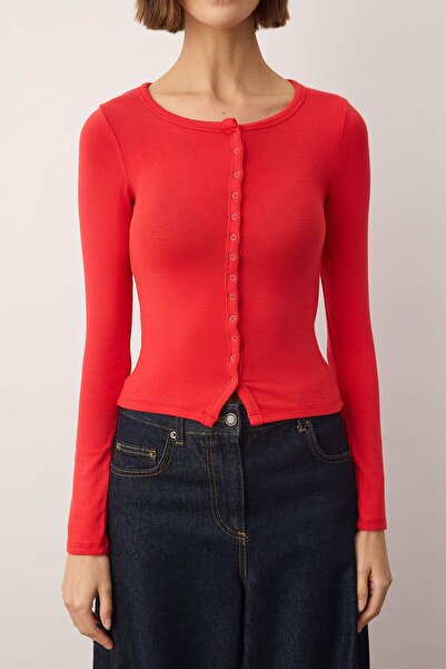 Trendyol Collection Red Knitted Blouse Twoaw26Bz00193