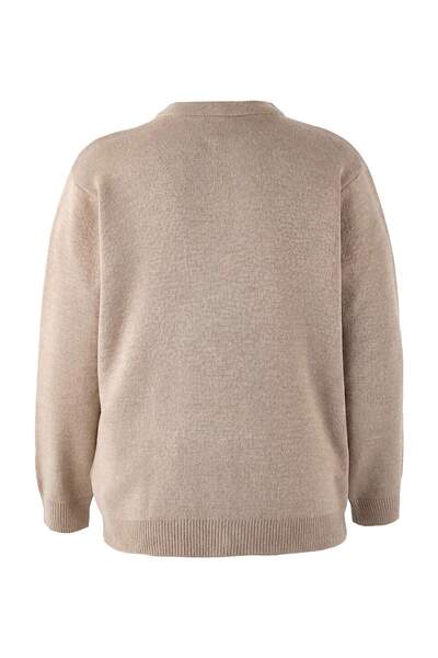 Trendyol Curve Stone Basic Cardigan-Blouse 2-Piece Set Knitwear Cardigan Tbbaw26Av00046