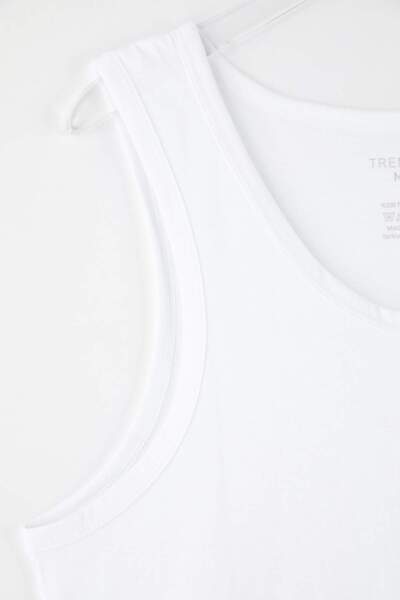 Trendyol Collection Grau - Schwarz-Weiß U-Ausschnitt aus gekämmter Baumwolle, 3-teiliges Unterwäsche-Unterhemd aus Baumwolle TMNSS25AL00005