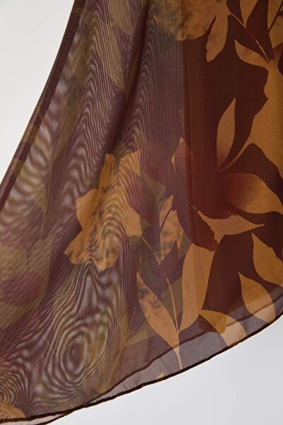 Trendyol Curve Multi-Colored Printed Bodycon Tulle Stretchy Knitted Plus Size Skirt Tbbaw26Az00057