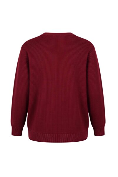 Trendyol Curve Burgundy Basic Cardigan-Blouse 2-Piece Set Knitwear Cardigan Tbbaw26Av00046