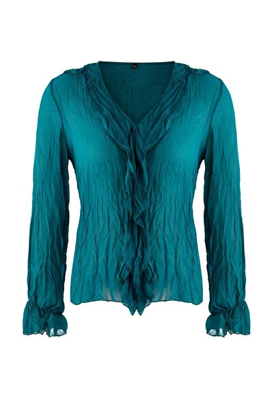 Trendyol Collection Πουκάμισο από σιφόν με αποχρωματισμένο ρυτιδωμένο εφέ TWOAW26GO00070