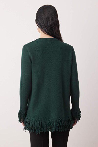 Trendyol Modest Σμαραγδένια πράσινη φούντα με λεπτομέρεια πλεκτό ζακέτα TCTAW26TH00020