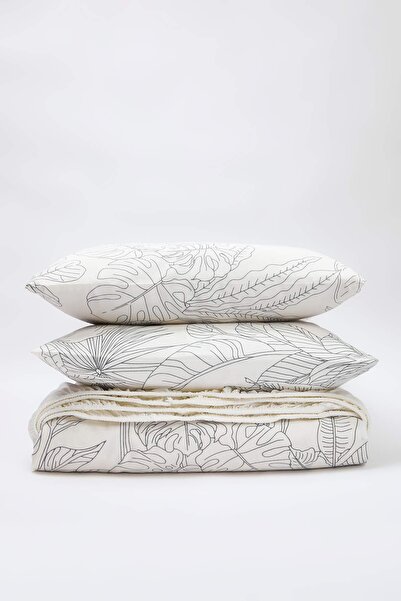 TRENDYOLMİLLA HOME Doppelbett-Bettbezug-Set mit Blumenmuster, leicht zu bügeln, TPHAW26CKN00000