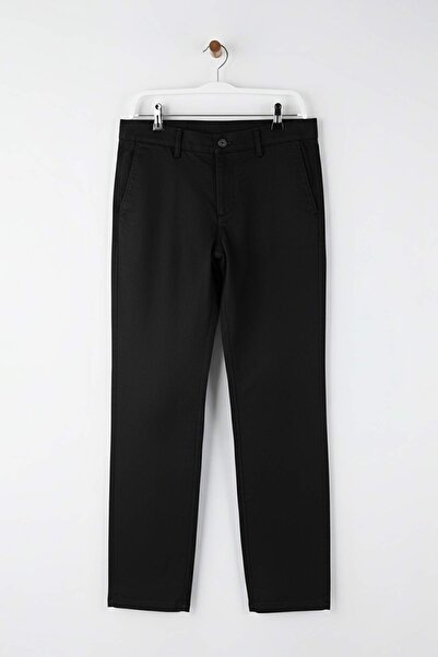 Trendyol Collection Μαύρο ανδρικό υφασμάτινο παντελόνι από γαμπαρντίνα TMNAW26PL00026