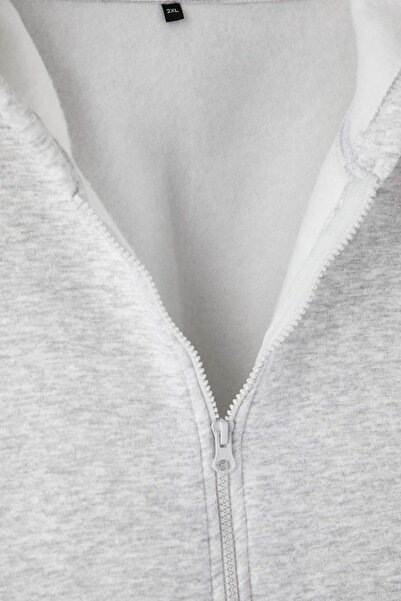 Trendyol Curve Kar Melanj Hooded Oversized Crop Boy Oversized Sweatshirt Tbbaw26Ao00030