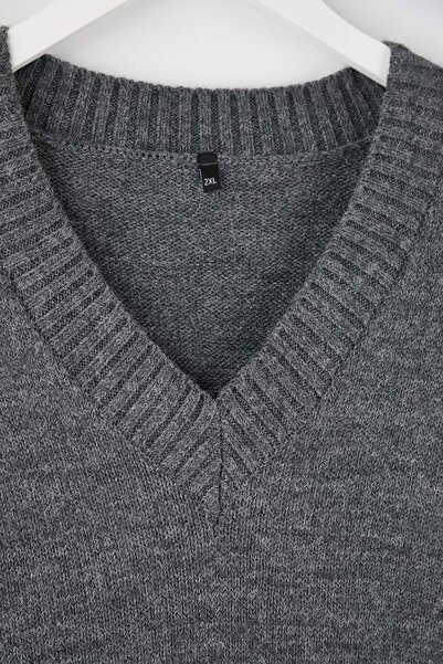 Trendyol Curve Необхідні речі гардеробу Антрацит Basic Широкий крій М'який трикотаж Светр TBBAW26AN00069