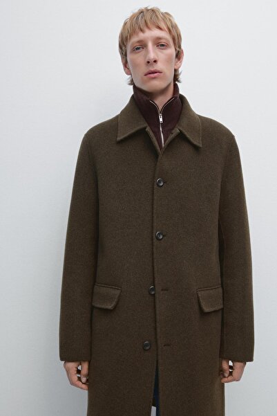 Massimo Dutti Yün karışımlı uzun kaban