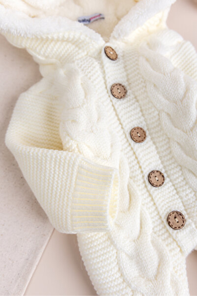 Babymod Knitwear Knitted Welsoft Lined Hooded Winter Baby Rompers