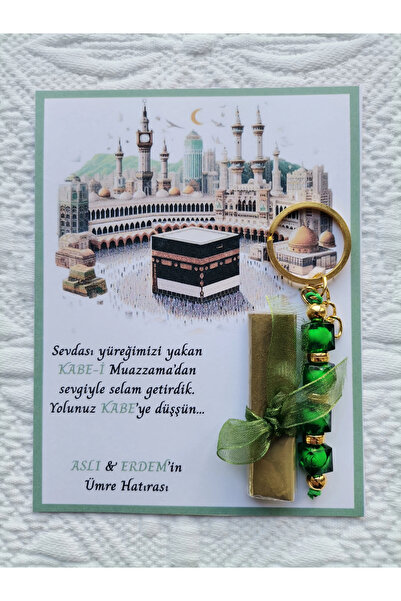 İ&DBABY 100 Adet Kişiye Özel Tasarım Hac Umre Mevlid Hatırası Dağıtmalık Hedi...