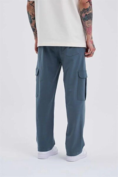 Machinist Ανδρικό φαρδύ καπνιστό παντελόνι Cargo Pocket Relaxed