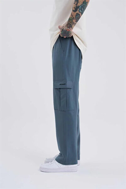 Machinist Ανδρικό φαρδύ καπνιστό παντελόνι Cargo Pocket Relaxed