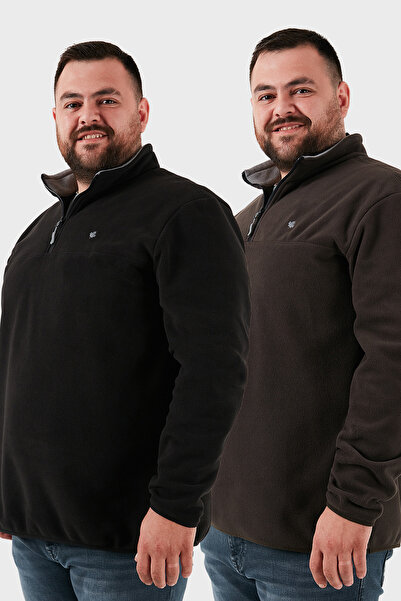Buratti Regular Fit Anti-Pilling Plus Size Fleece-Lined Cold-Proof 2-Pack Fleece Men's Polar 59