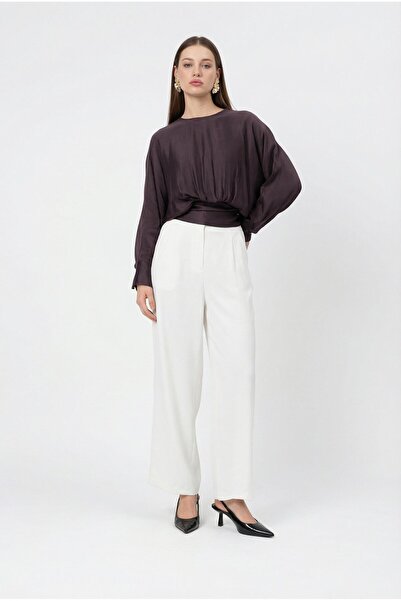 Setre Μακρυμάνικη μπλούζα με λεπτομέρεια σε χρώμα σοκολάτα