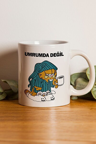 gavebutik Öğretmenler Günü Hediyesi Umrumda Değil Garfield Baskılı Kupa Bardak