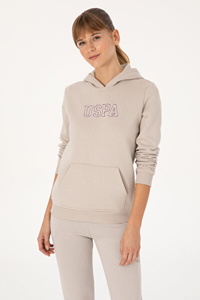 U.S. Polo Assn. سترة نسائية تي شيرت مبطن بالصوف بغطاء رأس بيسك 50313566-VR049