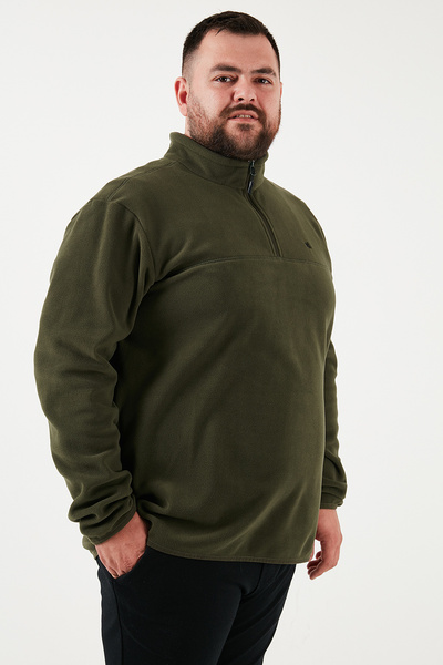 Buratti Regular Fit Anti-Pilling Plus Size ψηλός λαιμός Χειμώνας επένδυση fleece Πακέτο με 2 Ανδρικά φλις POLAR 5
