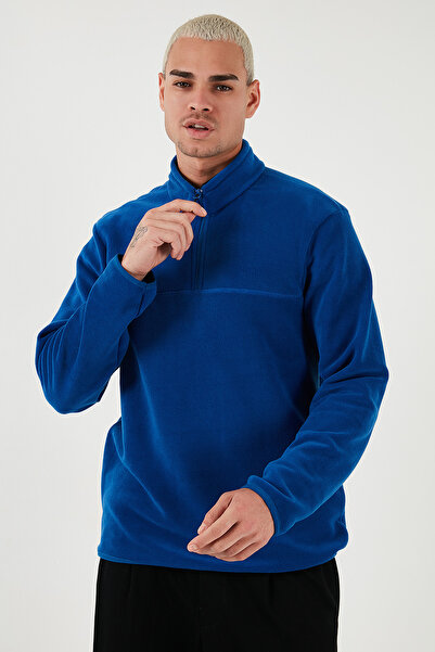 Buratti Regular Fit Anti-Pilling Non-Pilling Mock Neck Cold-Proof Fleece-Lined Fleece Men's Pola