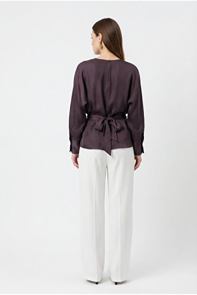 Setre Μακρυμάνικη μπλούζα με λεπτομέρεια σε χρώμα σοκολάτα