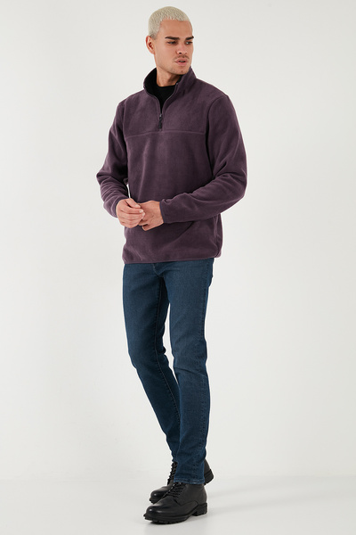 Buratti Ανδρικό φλις επένδυση fleece με κανονική εφαρμογή, αντιπυρικό, χωρίς πυρίτισμα, ανθεκτικό στο κρύο ψηλός λαιμός POLA