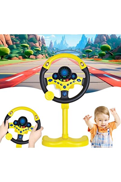 indiggo Volan simulator copii Kids Driving PRO cu lumini, sunete, rotire 360°, butoane stop/avarii