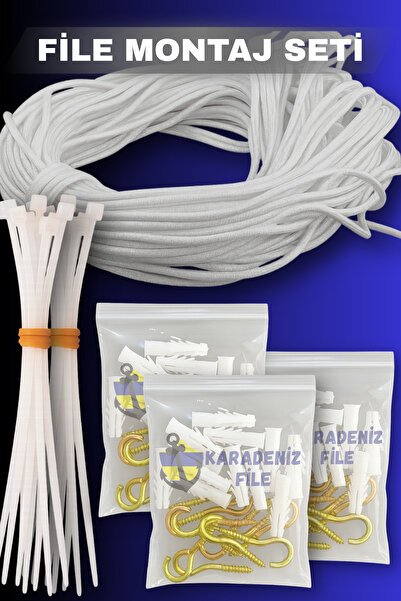 Genel Markalar Balkon Filesi Montaj Seti Aparatı Piton Vida Kanca Dübel Ve Plastik Kelepçe 20 Mt Halat
