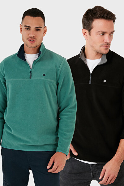 Buratti Slim Fit Anti-Pilling Non-Pilling Fleece-Lined Cold-Proof 2-Pack Fleece Men's Pola