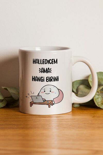 gavebutik "halledicem Ama Hangi Birini" Baskılı Kupa Bardak - Sevgililer Günü Hediye