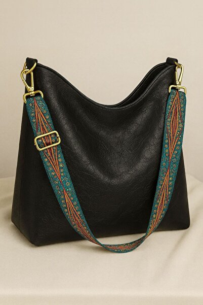 Bambus Home Bohemian Style Ethnic Patterned Faux Leather Straps Women Hand And Shoulder Bag