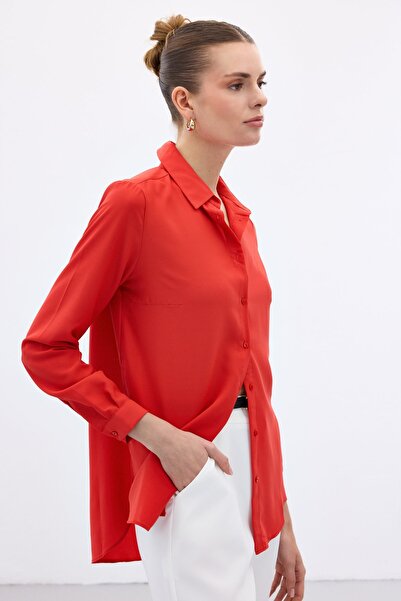 Sateen Červená klasická košile