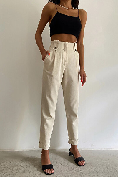 Lady Pixie Лляні штани з подвійними штанинами та еполетами