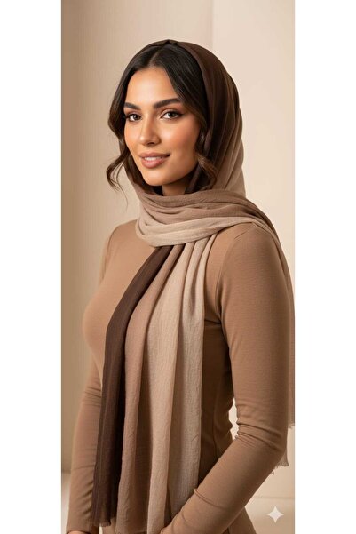 ALLURİNG Kadın Degrade Konfor Şal Kahve