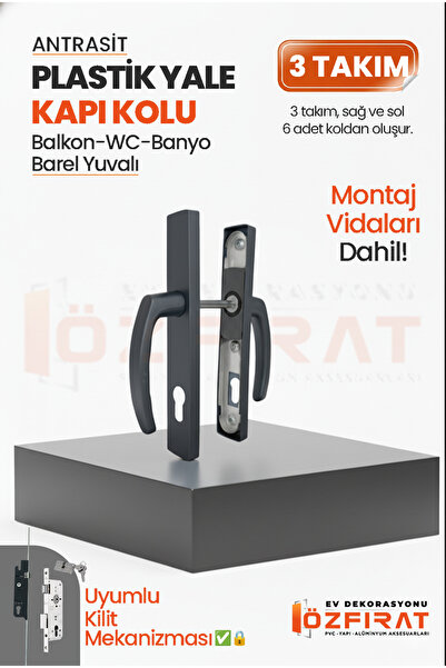 ÖZFIRAT PVC YAPI PVC Pimapen Plastik Yale Kapı Kolu – Balkon, Tuvalet (WC), B...