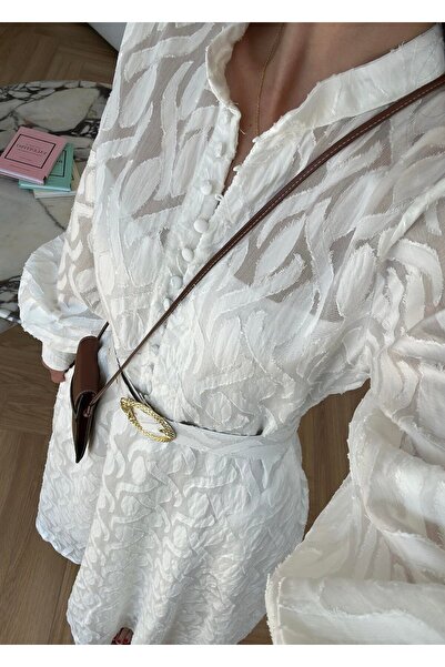 Lady Pixie Μακρύ φόρεμα με λεπτομέρεια με ζώνη και αυτοσχεδιασμένο σχέδιο