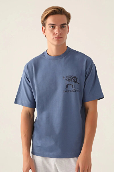 Yale Блуза Buldogs Indigo Erkek - Rahat Kesim