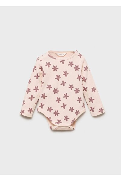 MANGO Baby Çiçek desenli ribana body