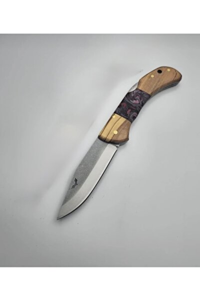 DENPRESTİJ AHŞAP SAP ORTASI EPOKSİ DESEN ÇAKI BIÇAK