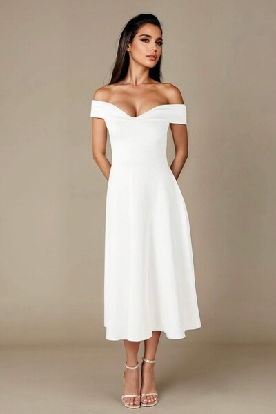 OLSAMODA ЖІНОЧА МАДОННА ЯКА СУКНЯ КЛОШ ЛІКРАЛОВА ТКАНИНА МІДІ СУКНЯ