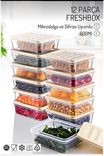 VİZYON Organizator orizontal pentru frigider cu capac - recipient de depozitare, recipient pentru congelator pentru cuptorul cu microunde