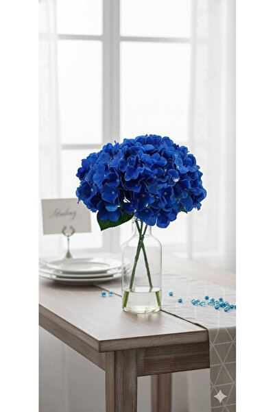 yapay çiçek evi 1 Adet 5 Dallı Yyapay Lüx Ortanca Ev Dekor Vazo Balkon Süs