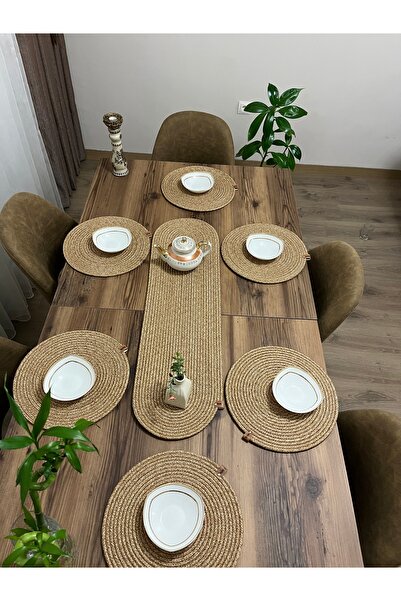 Namteks Jute Cream Beige Ecru Plain 6 Pieces Supla Gift Dowry Holder