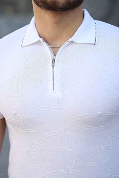 HAZEGO Ανδρικό μπλουζάκι με μοτίβο πόλο από ύφασμα βισκόζης