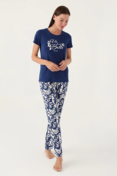 Pierre Cardin Set de pijamale cu mânecă scurtă de damă bleumarin