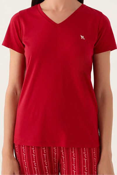 Arnetta Basics Claret Red Γυναικεία κοντομάνικη πιτζάμες