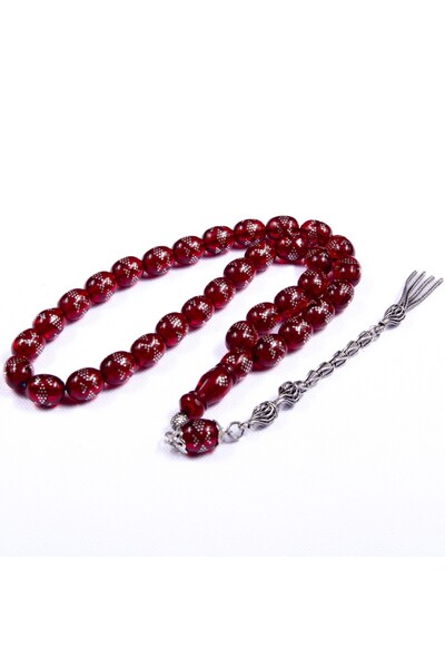 Burhan Sağlam Özel Seri Kapsül Kesim 11x9 mm Gümüş İşlemeli Ateş Kehribarı Gü...