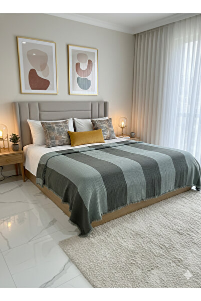 NATURAL FABRICA غطاء سرير من الموسلين