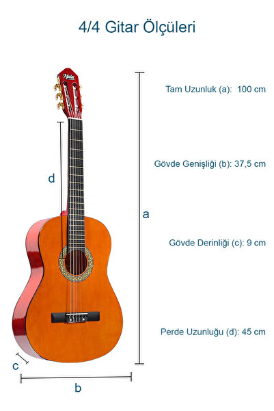 Midex Cg-270m Doğal Renk Klasik Gitar 4/4 Yetişkin Boy Sap Ayarlı Full Set